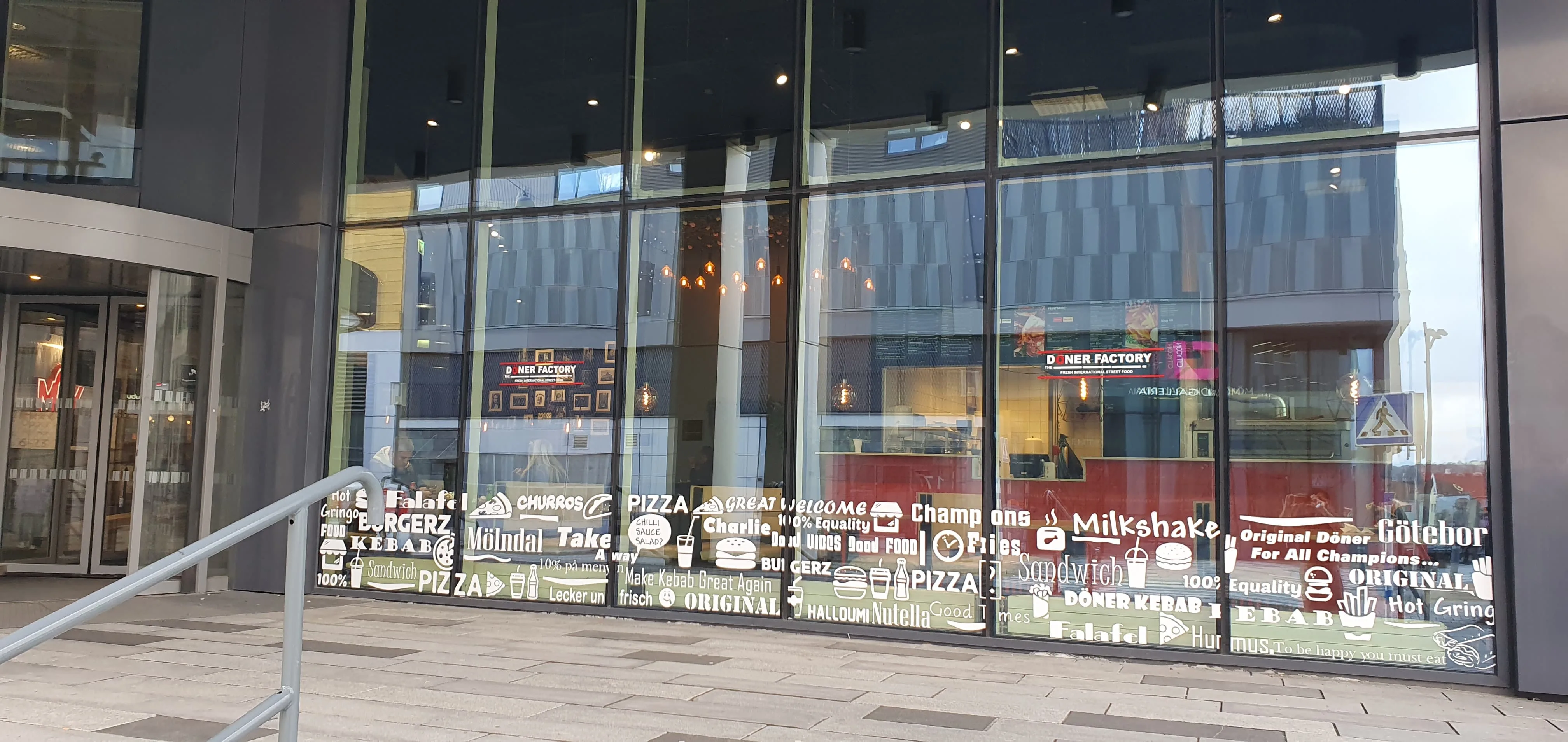 Wide guest area and restaurant atmosphere at Doner Factory.